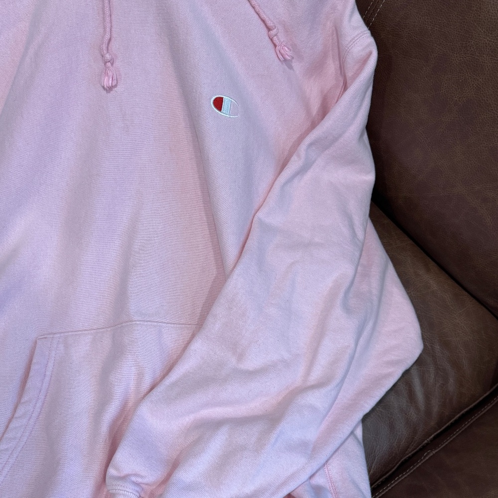 Champion Reverse Weave Pink Pullover Hoodie Men’s L Women’s XL C Logo - Picture 5 of 9
